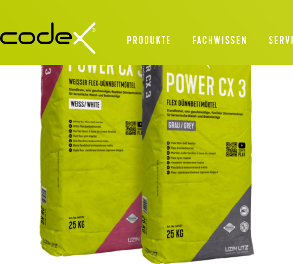 Codex Power CX3 Flexdünnbettmörtel 25 kg UVP 44,90 Euro